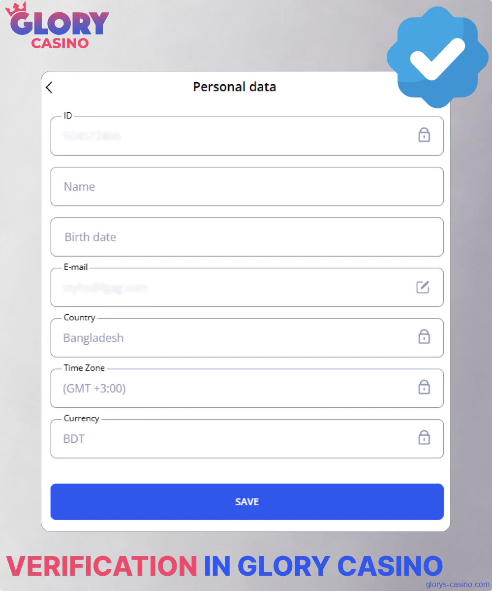 Player verification in Glory Casino for Bengali players