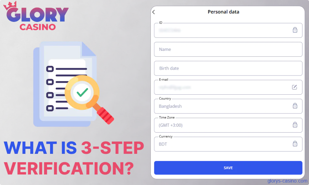 Glory Casino 3-step verification in Bangladesh